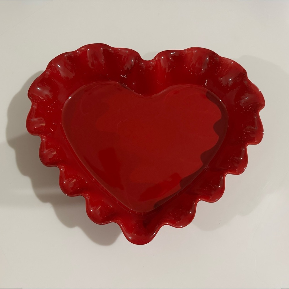 Emile Henry Red Heart-Shaped Ceramic Pie Dish